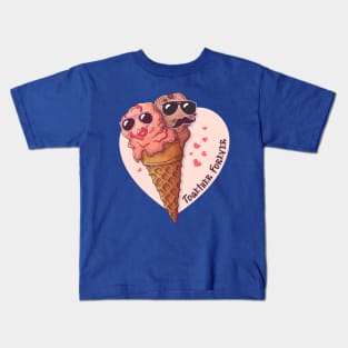 Together Forever Ice Cream Cones Couple Kids T-Shirt